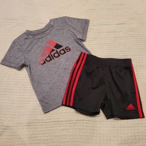 Adidas black and red set